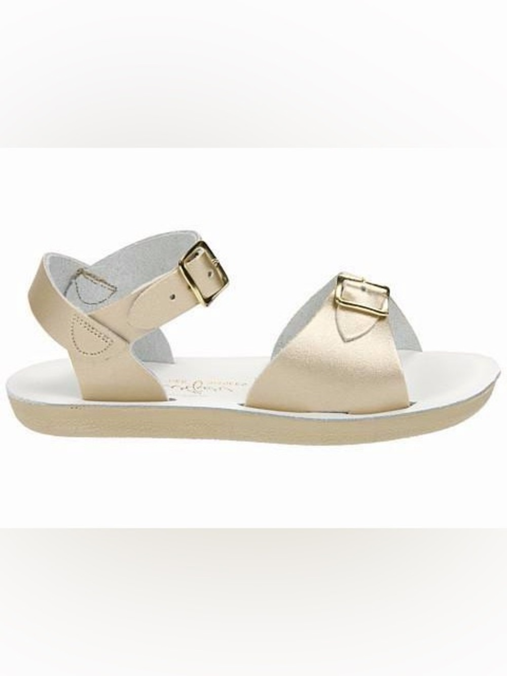 Girls Gold Leather Buckle Sandals - Kids - Picture 3 of 14